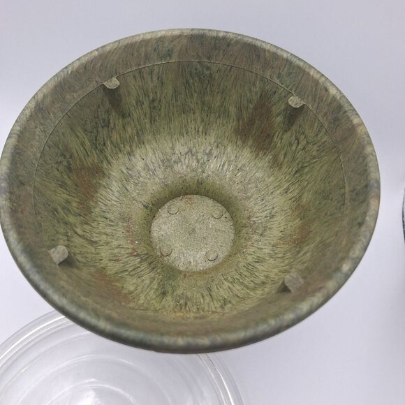 Fronzwood Kokomo Bowl Glass Lid Green Composite Vintage Art Mid Century Modern - Picture 3 of 8